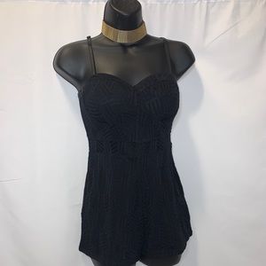 Black Material Girl Romper